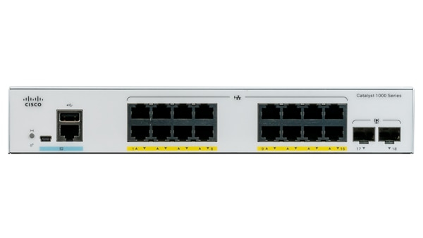 Switch Cisco Catalyst C1000-16P-2G-L 16 puertos Gigabit Ethernet - POE, 2x1G SFP, Smartnet se vende por separado