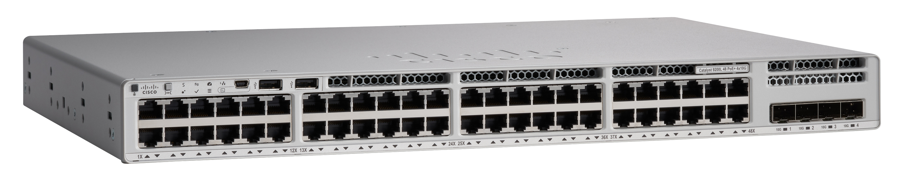 Switch Cisco Catalyst - C9200L-48PL-4X-E; 48 puertos  Partial PoE+, 4 x 10G, NW Essentials. Requiere licencia OBLIGATORIA -no incluida-