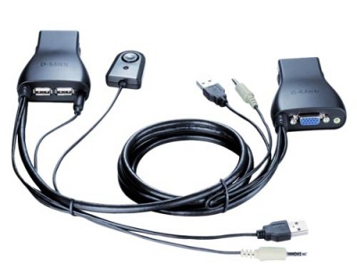Switch D-LINK KVM-222 - Negro, 2, USB 2.0
