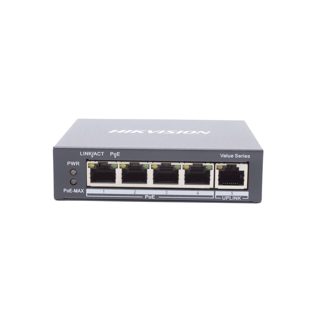 Switch Gigabit PoE+ / No Administrable / 4 Puertos 10/100/1000 Mbps PoE+ / 1 Puerto 10/100/1000 Mbps Uplink / 35 W -