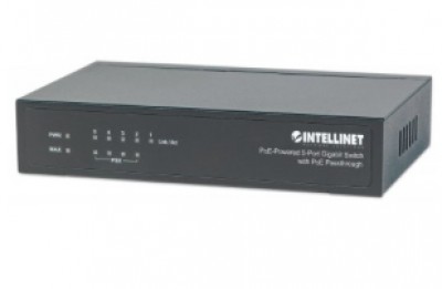 561082 Switch con 5 puertos Gigabit alimentado por PoE - Duplica la distancia de conexión entre una fuente PoE y un dispositivo de 100m a 200m