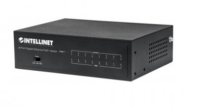 Switch INTELLINET PoE+ Gigabit Ethernet de 8 puertos - Negro, 67, 3 W, 8 puertos, Cat5e, Cat6, RJ-45