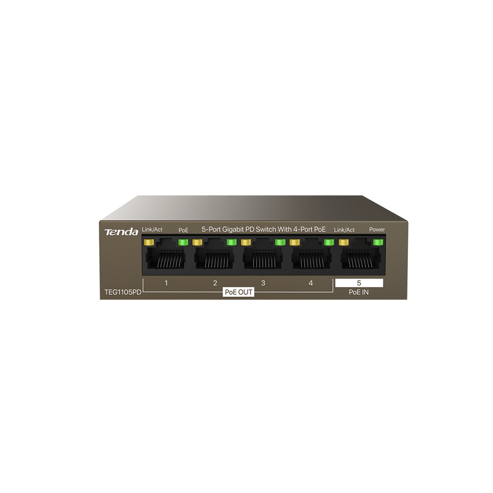 Switch GIGABIT PD TENDA TEG1105PD 5 Puertos -