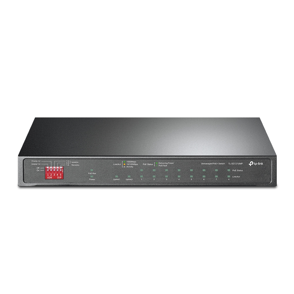 Switch de Escritorio TP-LINK TL-SG1210MP - Negro, 9 Puertos RJ45 - 1 Puerto SFP/RJ45