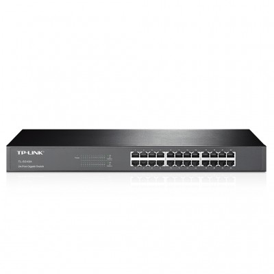 Switch TP-LINK - Negro, 10/100/1000 Mbps, 24ptos, Rack