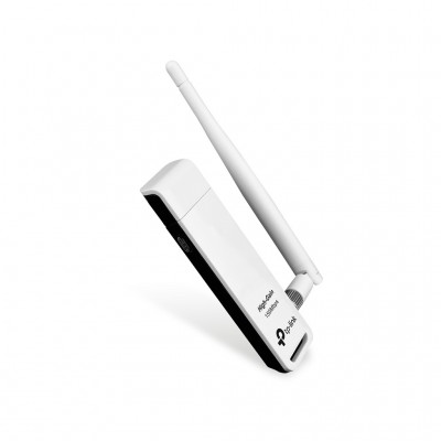 Adaptador USB TP-LINK TL-WN722N - Inalámbrico, 150 Mbit/s, Color blanco