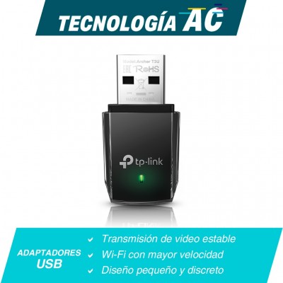 ADAPTADOR INALÁMBRICO USB 3.0 AC1300 TP-LINK ARCHER T3U DE TAMAÑO PEQUEÑO -