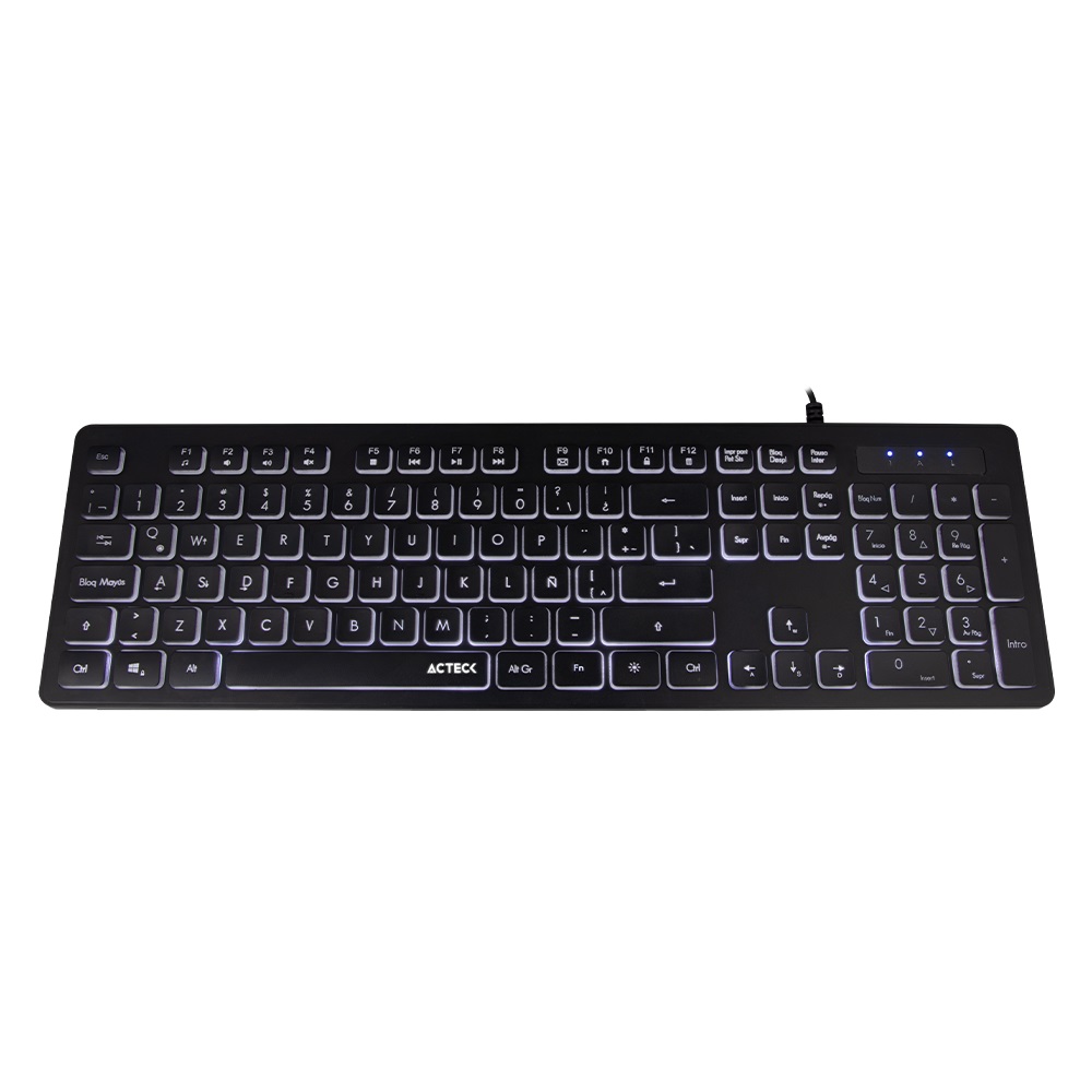 Teclado Alámbrico Iluminado ACTECK TS425 - USB, Español, Negro