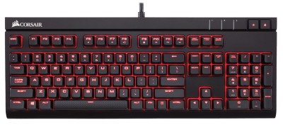 Teclado CORSAIR CHERRY MX RED Refurbished - USB, QWERTY, Inglés, Negro, Rojo