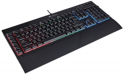 TECLADO GAMING CORSAIR K55 RGB - Alámbrico, QWERTY, Español, Negro, Multicolor