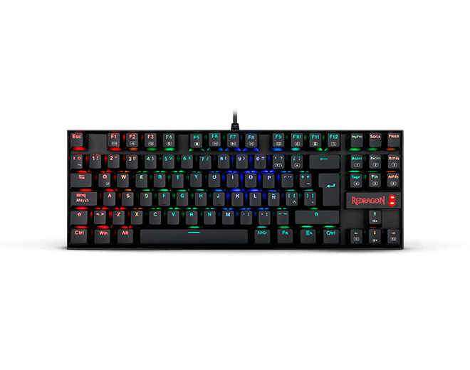 Teclado Mecánico Redragon Kumara RGB Blue Switch - Español, Negro, RGB