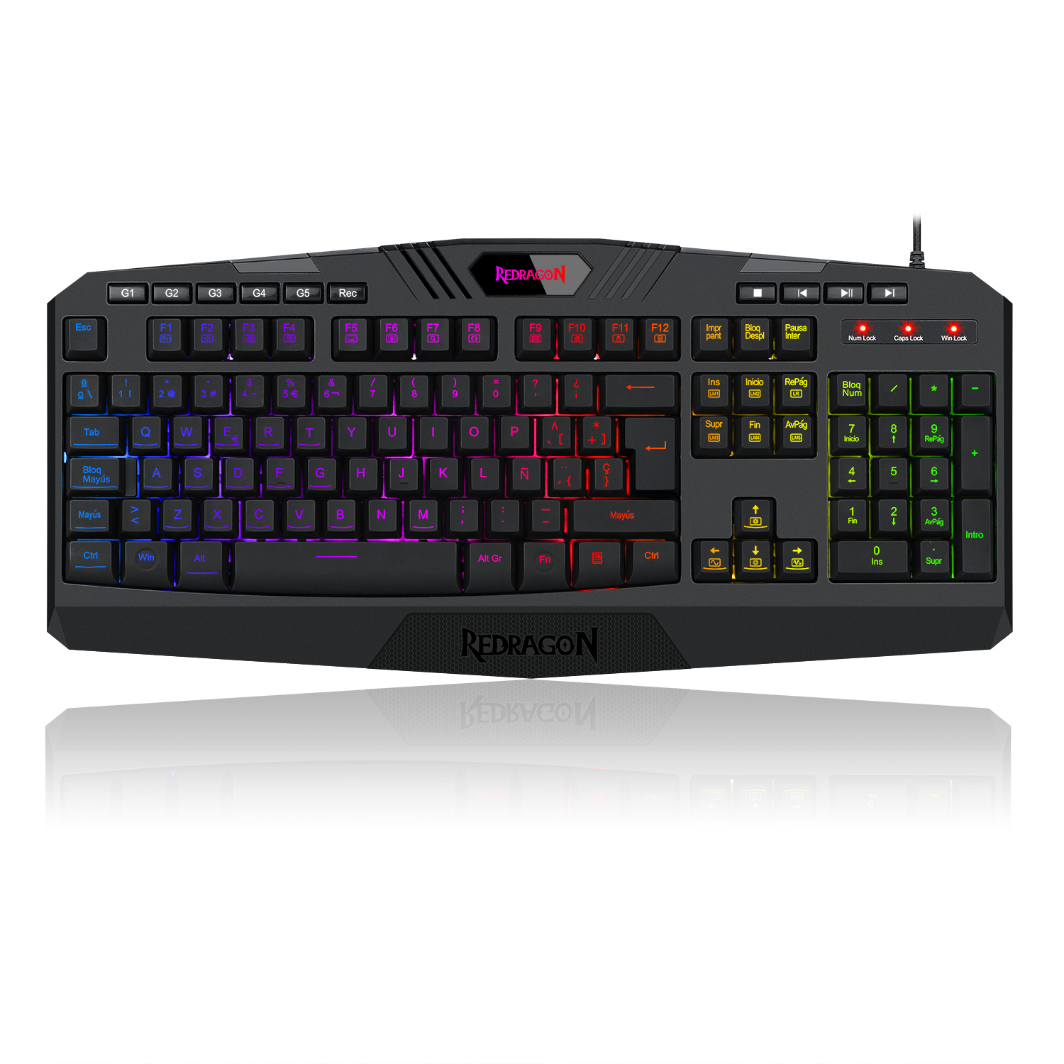 Teclado Redragon Harpe-Pro - Español, Negro, RGB
