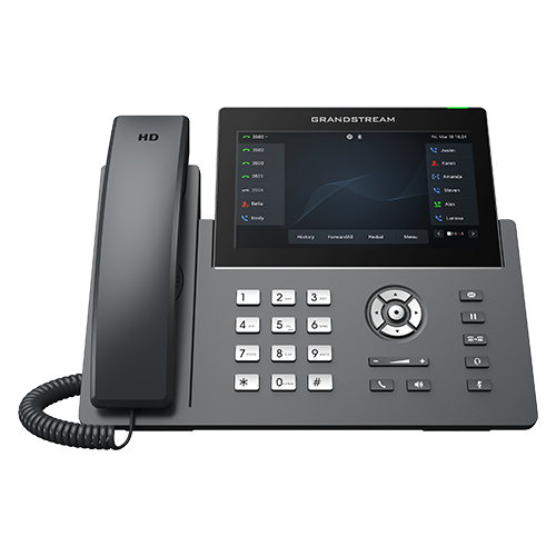 Teléfono IP Profesional Carrier de 12 líneas con 6 cuentas SIP - WiFi, Bluetooth, Pantalla táctil 7 pulgadas, GDMS, Gigabit con Poe