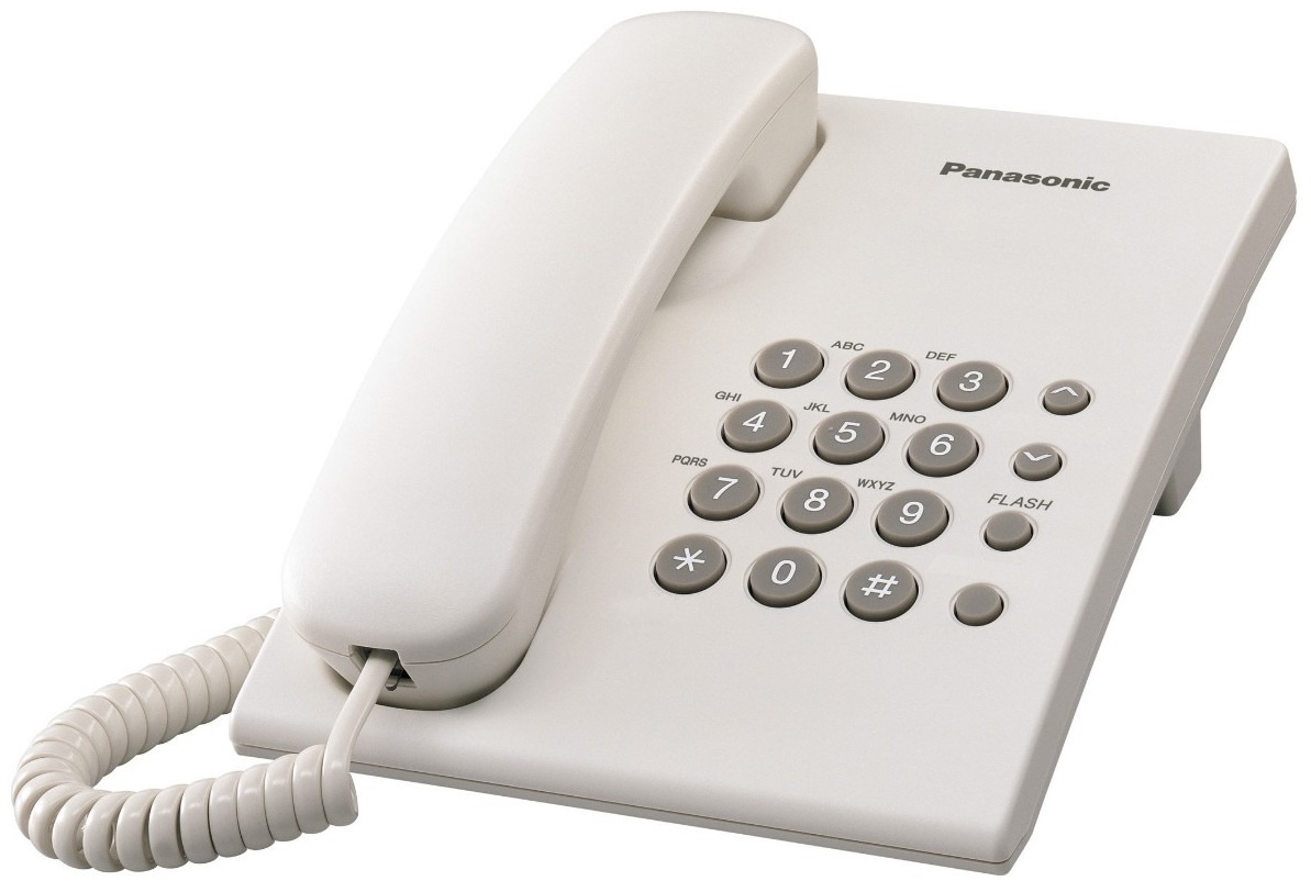 Teléfono Analógico PANASONIC KX-TS500MEW - Analógica, Escritorio/pared, Color blanco