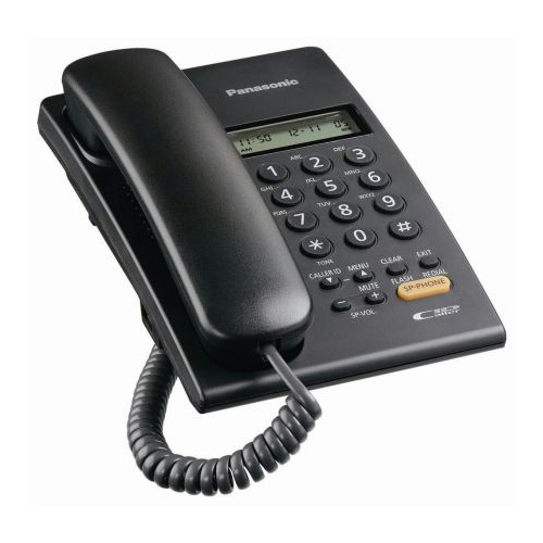 Teléfono Analógico PANASONIC KX-T7705X-B - Pared, Negro, Si, No, LCD