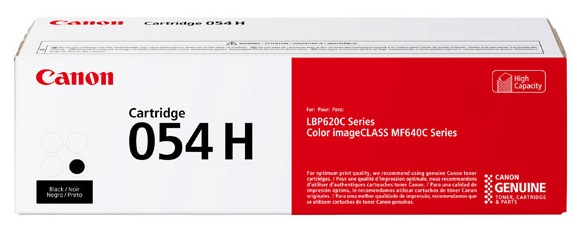 Toner  CANON 054H BK - Laser, 3100 páginas, Negro, imageCLASS LBP622Cdw, imageCLASS MF642Cdw
