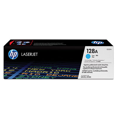 Cartucho tóner HP 128A - 1300 páginas, Cian, Laser