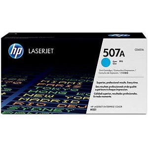 Cartucho tóner HP Num. 507A - 6000 páginas, Cian, Laser
