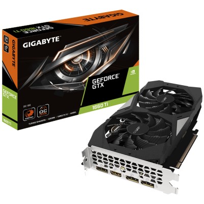 Tarjeta de video GIGABYTE  GTX 1660 Ti 6 GB GDDR6 - NVIDIA, GeForce GTX 1660 Ti, 1800 MHz, GDDR6, 6 GB
