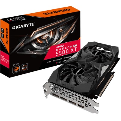 Tarjeta de video  GIGABYTE GV-R55XTOC-4GD - AMD, Radeon RX 5500 XT, , 4 GB, GDDR6, PCI Express x16 4.0