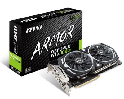 Tarjeta de Video MSI GTX 1080 TI ARMOR 11G OC - NVIDIA, GeForce GTX, GDDR5X, PCI Express x16 3.0