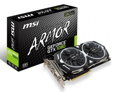 Tarjeta de Video MSI GTX 1080 ARMOR 8G OC - NVIDIA, GeForce GTX, GDDR5X, PCI Express x16 3.0