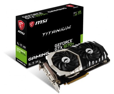 Tarjeta de Video MSI GTX 1070 TI TITANIUM 8G - NVIDIA, GeForce GTX, GDDR5, PCI Express x16 3.0