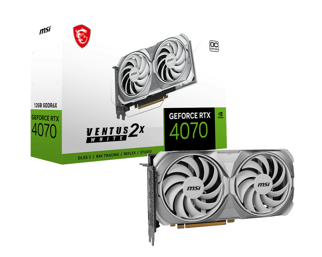 Tarjeta de video  MSI RTX 4070 - NVIDIA, GeForce RTX 4070, 2520 MHz, GDDR6X, 12 GB