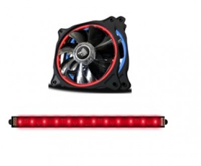 Combo Ventilador K-MEX ACLEDFANRGBEGW - Negro, Ventilador