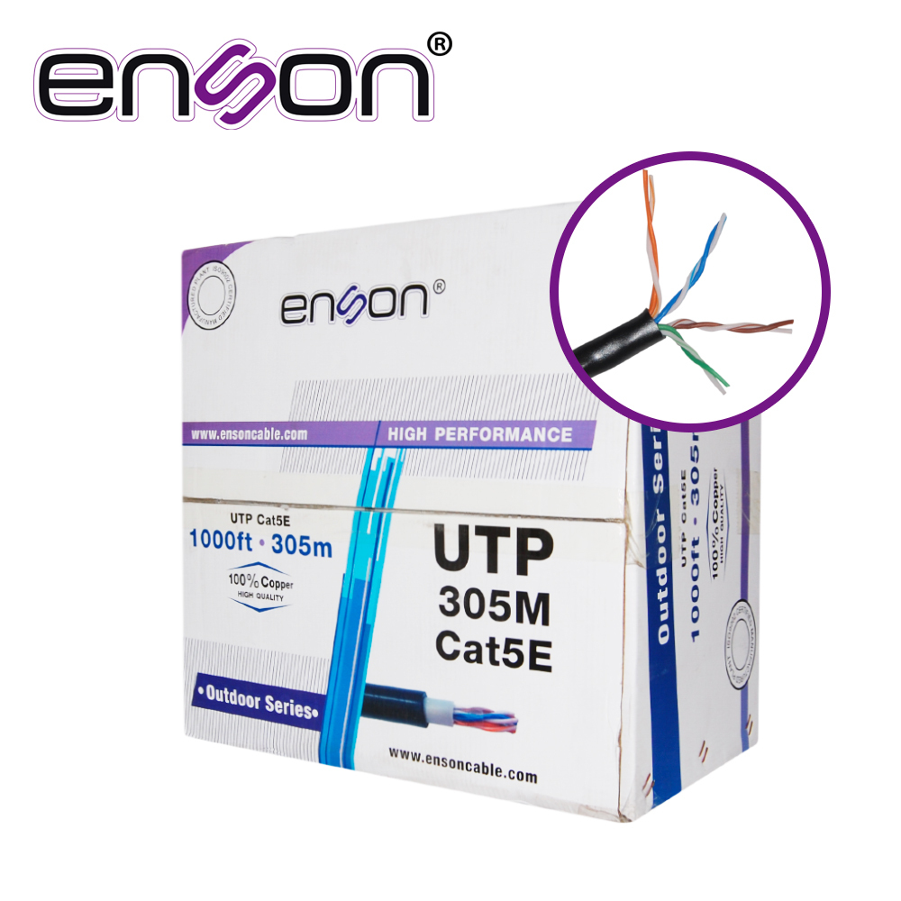 CABLE UTP CAT5E ENSON 13151B305 NEGRO PRO-II EXTERIOR 305MTS