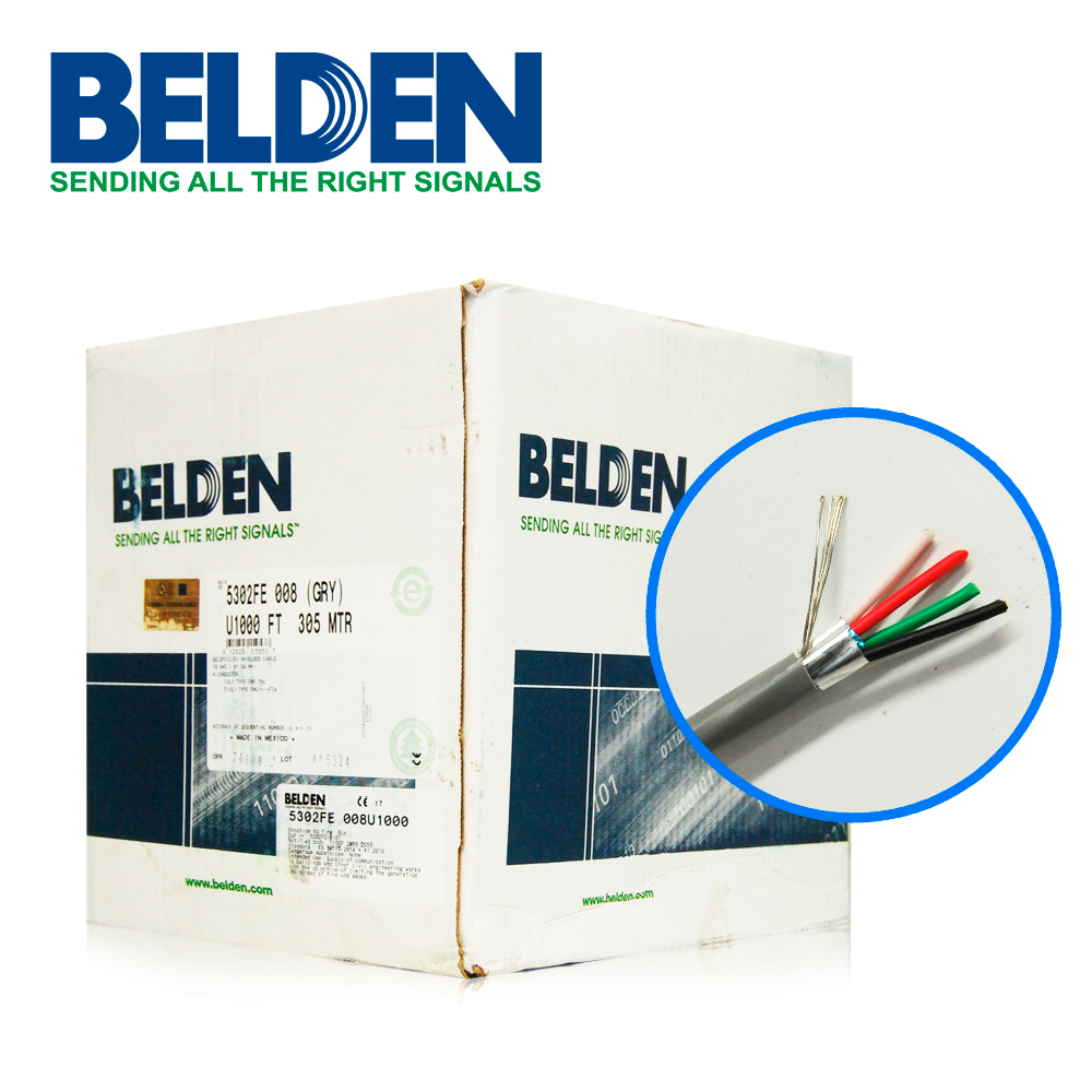 CABLE AUDIO BELDEN 5302FE 008U1000 4C/18W RISER 305MTS GRIS