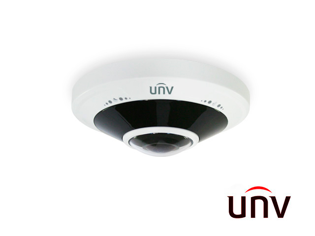 CÁMARA IP FISHEYE 180GRADOS UNV IPC814SR-DVPF16 4MP 1.6MM MICROFÓNO INTEGRADO IP66 10MTS IR ULTRA265 DEWARPING EN NVRS -B