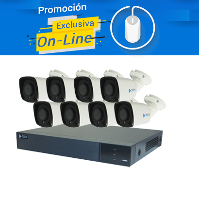 KIT 8X8 2MP FULL HD 1080P 8 MBASHD2202 + DVR 8CH MSDV-2130-08+