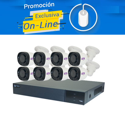 KIT 8X8 2MP FULL HD 1080P PLASTICO 8 TCB200  + DVR 8CH MSDV-2130-08+