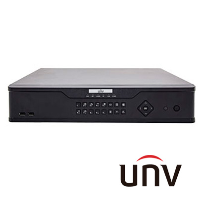 NVR 32CH 16-POE UNV NVR304-32EP-B H.265 4K 320MBPS FISHEYE