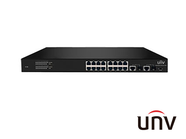 SWITCH POE+ 16FAST/16POE/2GIGA UNV UNIVIEW NSW2000-16T2GC-POE NO-ADMINISTRABLE MODO EXTEND 250MTS 250W