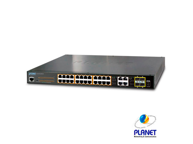 SWITCH POE 28GIGA/24POE/SFP ADMINISTRABLE-L2 PLANET GS-4210-24P4C 220W