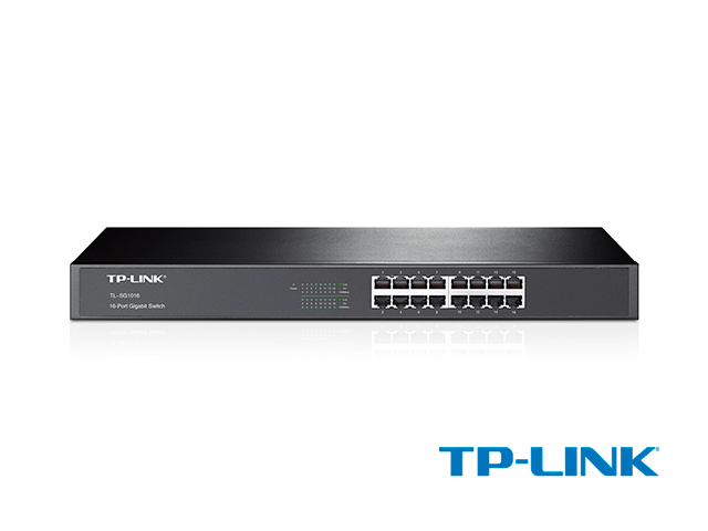 SWITCH 16 GIGA NO-ADM TP-LINK TL-SG1016 PARA RACK DE ACERO