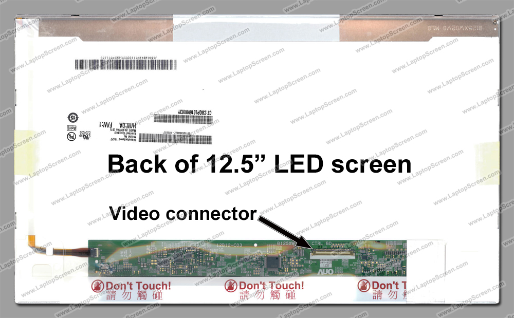 12.5-inch WideScreen (10.2"x6.4") WXGA (1366x768) HD Matte LED LTN125AT02-301