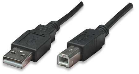 MANHATTAN CABLE USB V2.0 A-B 1.8M  NEGRO