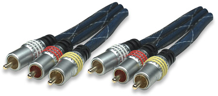 CABLE AV, RCA 3 A 3 CONECTORES  1.5M AZU