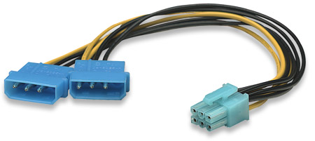 CABLE ALIM. Adapt. 2x4pinM a 6pinH 20cm