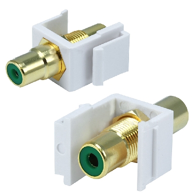 JACK TIPO RCA VERDE HEMBRA- HEMBRA
