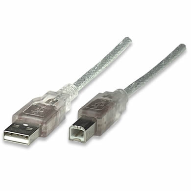 CABLE USB V2.0 A-B 1.8 METROS  TRANSLÚCIDO