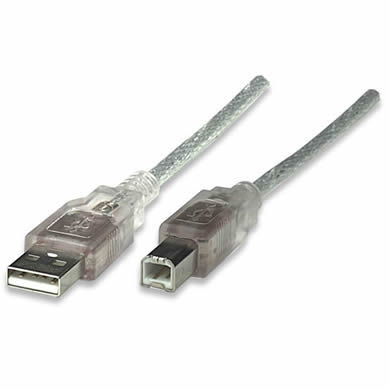 CABLE USB V2.0 A-B 3.0 METROS TRANSLÚCIDO