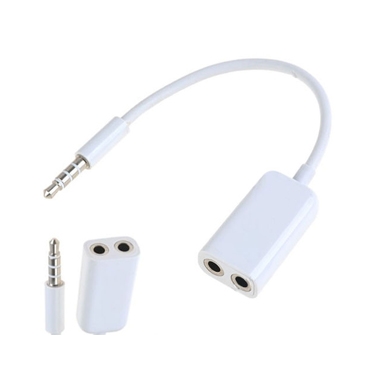 CABLE STEREO 0.10 CM DUAL 2X3.5MM BLANCO