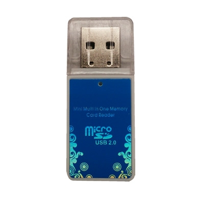LECTOR USB V2.0 MICROSD AZUL                