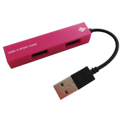 HUB USB 4 PUERTOS HI SPEED FUCSIA