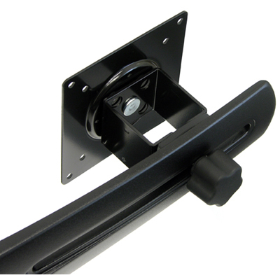 Mounting Standards: VESA FDMI, MIS-D, 75/100, C (hole pattern: 100 x 100 mm & 75 x 75 mm) LCD Size: 30\" Capacity: 31 lbs Rotation: 360° P/L Attaches to Crossbar and Crossbar Extenders Cannot be used as the Center Display Bracket when three displays are attached to Crossbar Install displays with 4°-angle off-set : position them