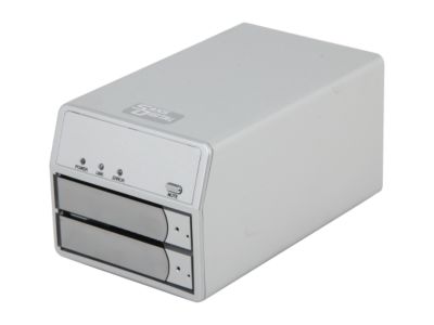 SANS DIGITAL MobileRAID MR2UT+ 0/1/JBOD* and Spanning 2 x Hot-swappable 3.5\" Drive Bays USB 3.0, eSATA 2-Bay SATA to eSATA/USB 3.0 Enclosure (Silver)